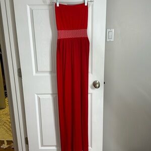 Red boob tube strapless, dress Cozy Posey size small
